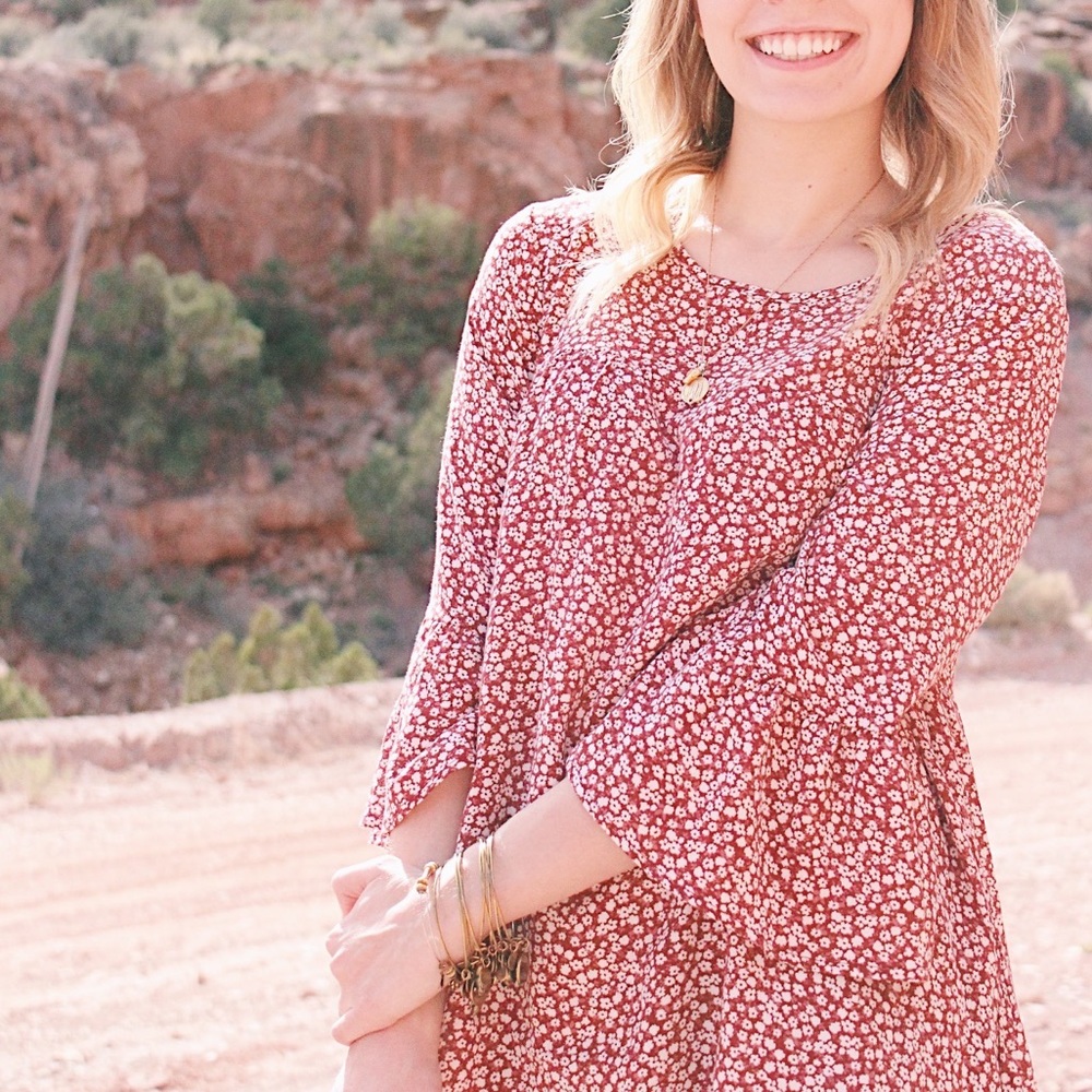 Floral Bell Sleeve Top